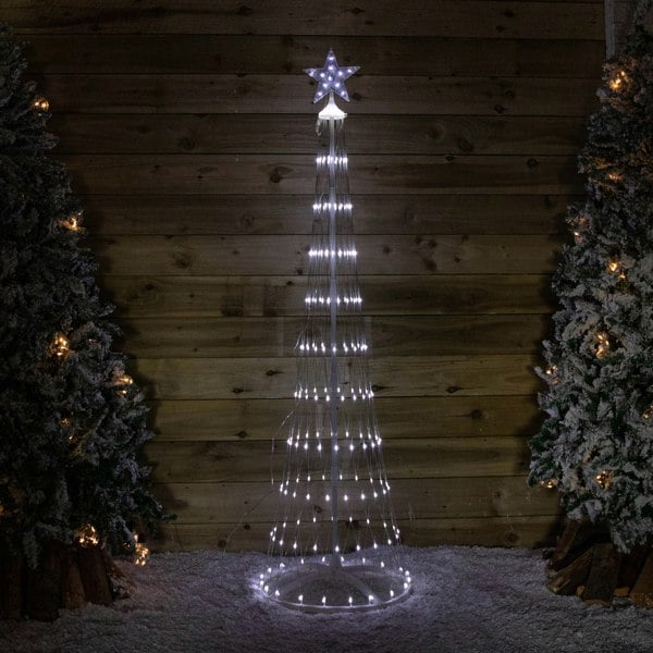 Samuel Alexander 1.8m Light up Christmas Cone Tree with 220 White LEDs and Timer Function