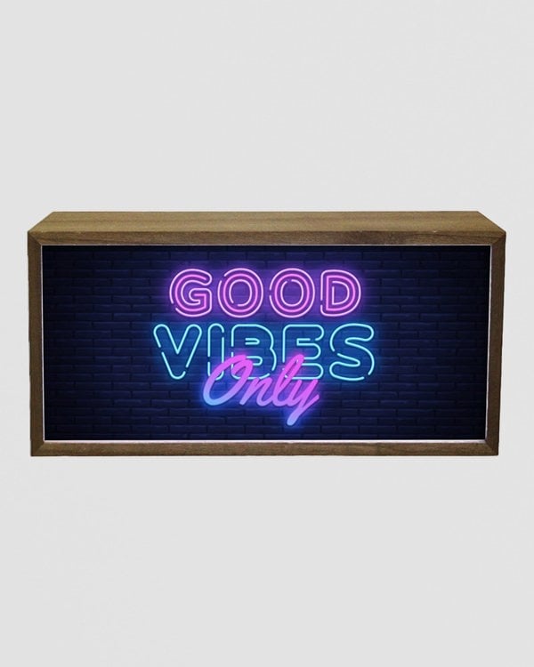 Light Box Home Good Vibes Only