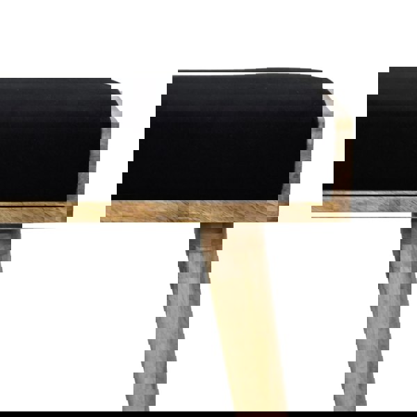 Artisan Furniture Black Velvet Tray Style Footstool