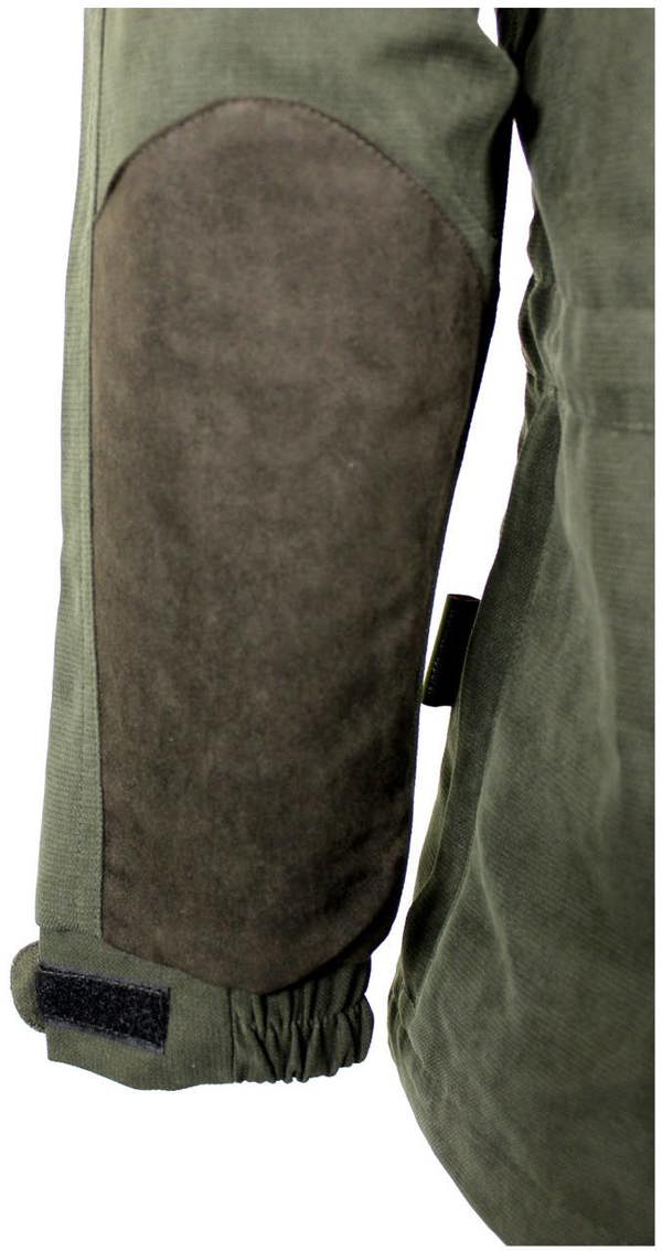 Reinforced faux suede on the arms of the Game Aston Pro waterproof jacket