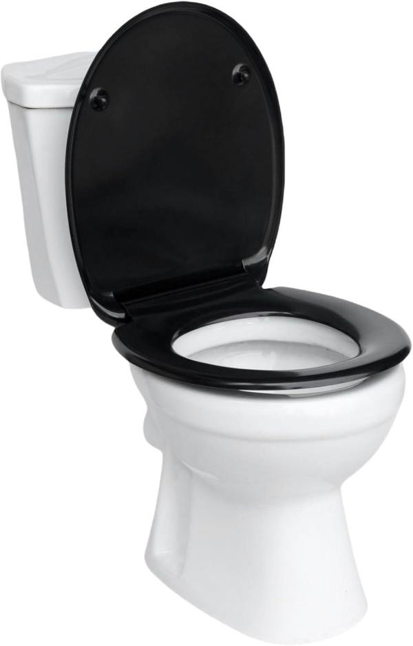 RTS Black Duroplast Top Fix Soft Close Quick Release Toilet Seat