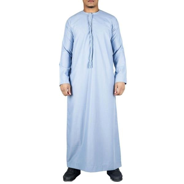 Infinity Leather Men's Thobe Emirati Islamic Jubba Robe Eid Tassel Regular Fit