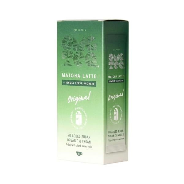 OMGTea box of Matcha Latte Sachets - shown from side