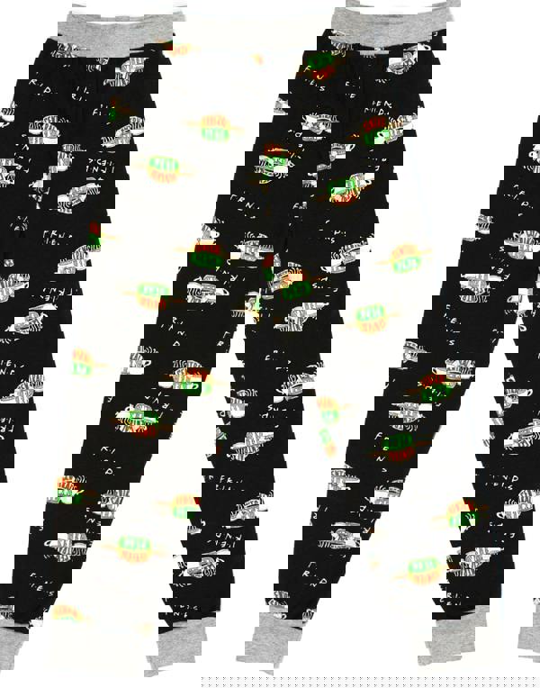 Friends Unisex Kids White Central Perk Logo Placement & All-Over Print Short Sleeve Long Leg Pyjama Set