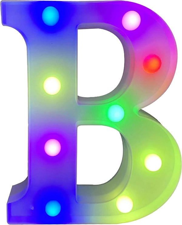 St Helens Battery Operated RGB Letter   With Remote Control Letter B