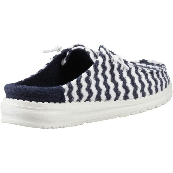 HEYDUDE Wendy Slip Terry Stripe Polyester Women's Navy Blazer/Egret Mules