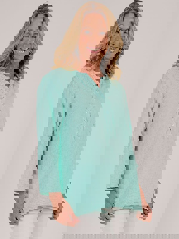 TIGI-Wear Double Weave Notch Neckline Top