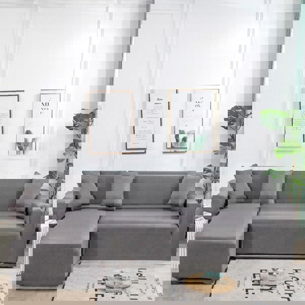 Anyhouz Anyseat 3 Seater Sofa Cover Plain White Style and Protection For Living Room Sofa Chair Elastic Stretchable Slipcover