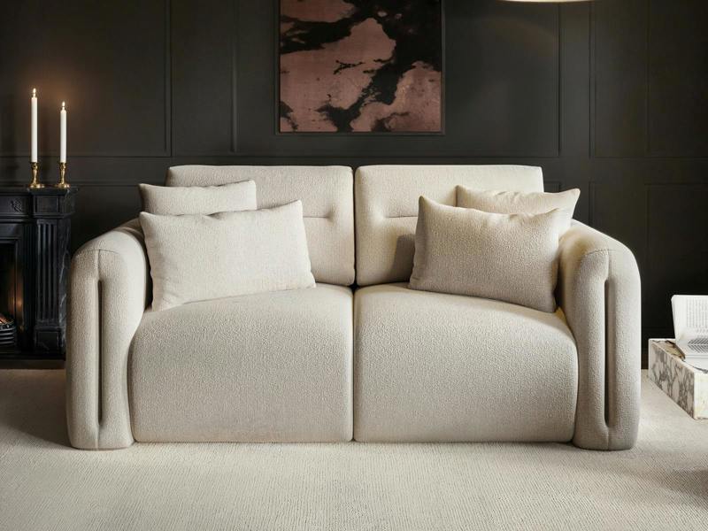 Mabel 2 Seater Sofa Beige Chenille