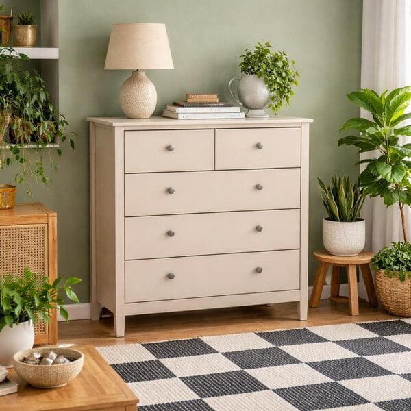 Wyld Haus Gossmere Natural Cashmere Chest 5 Drawers