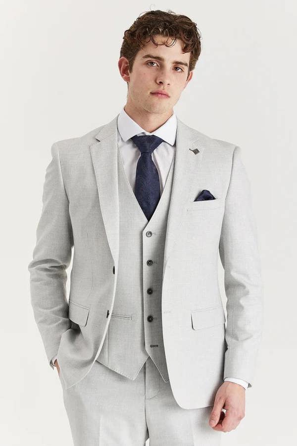 Infinity Leather Men's Silver Lightweight Summer Single-Breasted Blazer