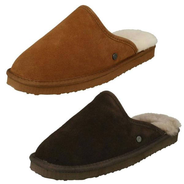 Padders Mens Padders Genuine Lined Sheepskin Mule Slippers Nevis