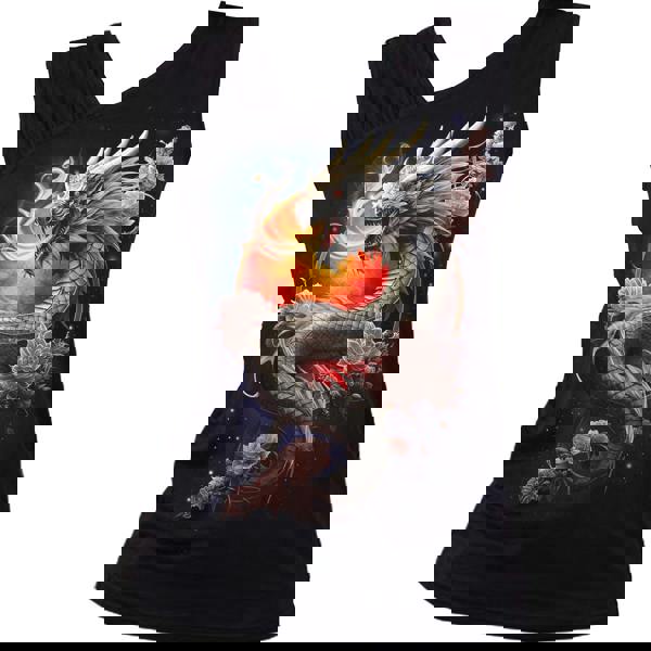 SUN DRAGON - Gathered Shoulder Slant Vest Black