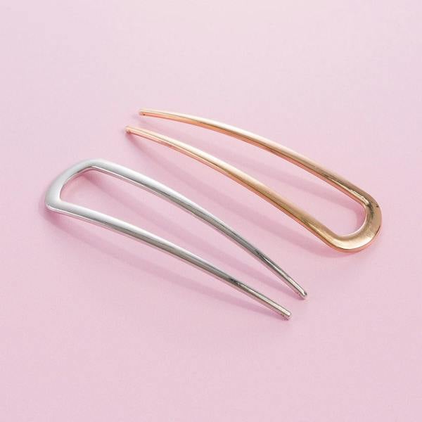 Brushworks French Hair Pin Duo - Gold & Silver