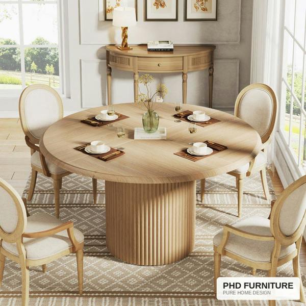 REED Round Dining Table Ø120cm – Natural Oak Finish