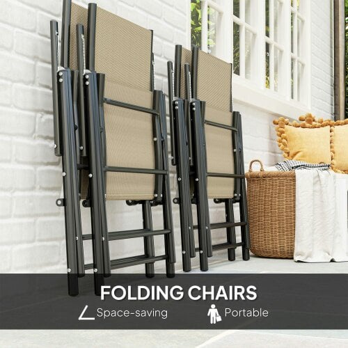 Wyld Haus Yodiro 4 Seater Cream Mesh and Steel Frame Dining Patio