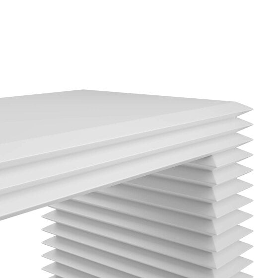 Wyld Haus Kinnegad White Wooden Console Table Etched Legs