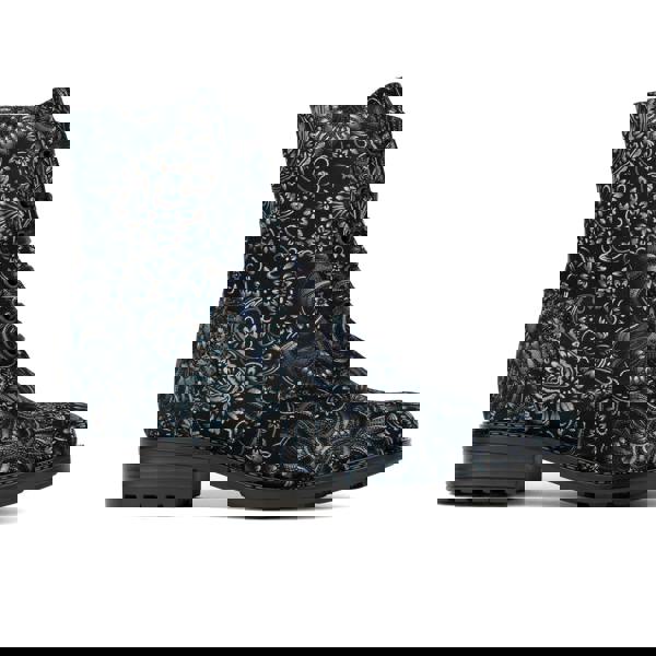 Embassy London Laviva High - Black & Blue - Women's leather-lined wide fit high ankle boot