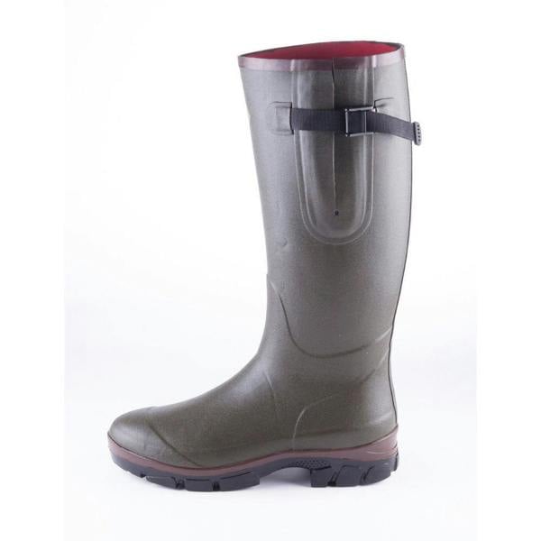 Side view of the Olive Rydale Lisset Men's Neoprene Lined Wellington Boot