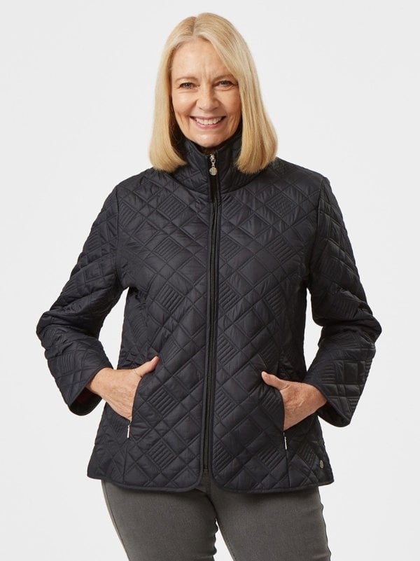 PennyPlain Diamond Quilt Jacket - Black