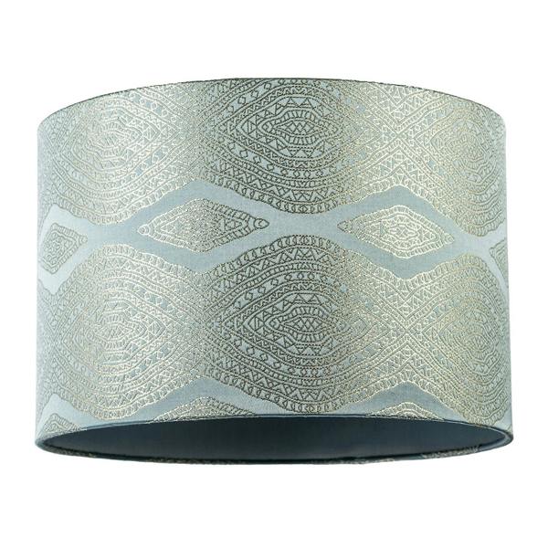 Sophisticated Duck Egg Lamp Shade with Intricate Geometric Pattern Image 1