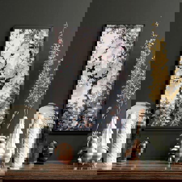 Wall Art For Living Room Large | Set of 3 Chinoiserie Wall art Prints