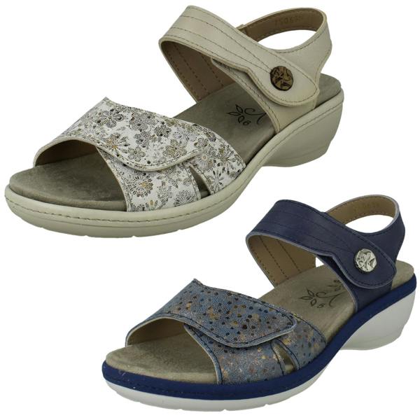 DB Shoes Ladies DB Shoes Double Strap Variable Fit Sandals Rosefinch