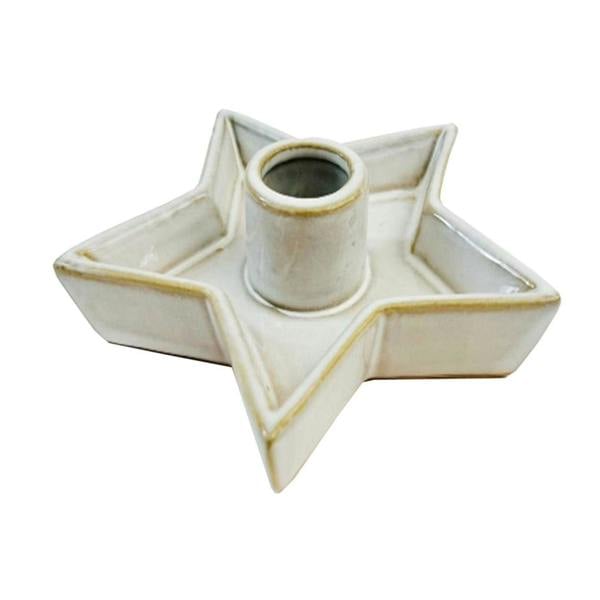 Hill Interiors Ceramic Star Candle Holder - White - 