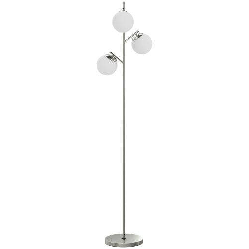Wyld Haus Kaniri Metal Silver 3 Light Tree Floor Lamp With Globe Shades Adjustable Colour Light