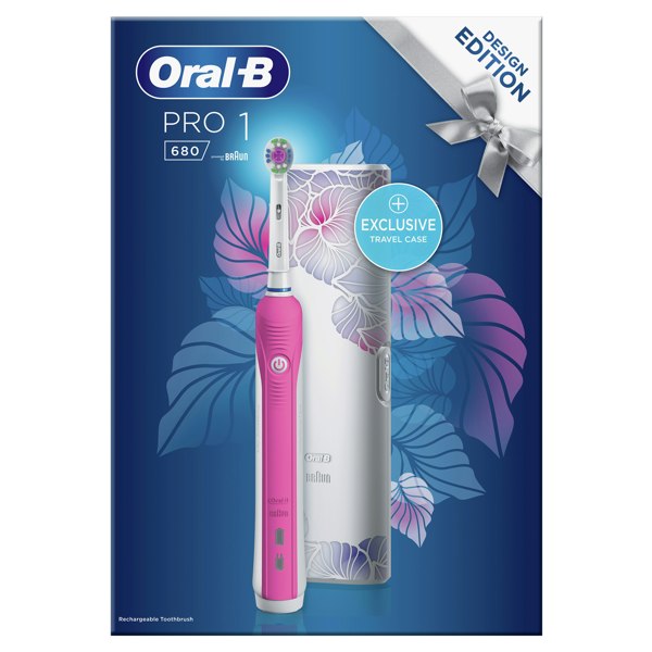 Oral-B Braun Pro 1 Electric Toothbrush and Travel Case - Pink