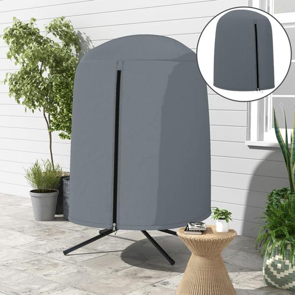 Outsunny Hanging Egg Chair Cover Garden Swing Chair Cover Waterproof, Black - Grey