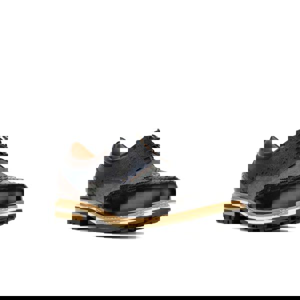 Embassy London Ashford - Black & Grey & Navy - Men's tri‑tone leather lace‑up with suede accents