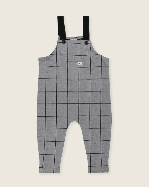 Grey Window Pane Check Print Dungarees - image 2