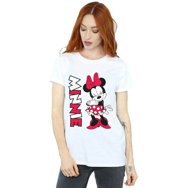 Disney Womens/Ladies Minnie Mouse Giggling Cotton Boyfriend T-Shirt - White