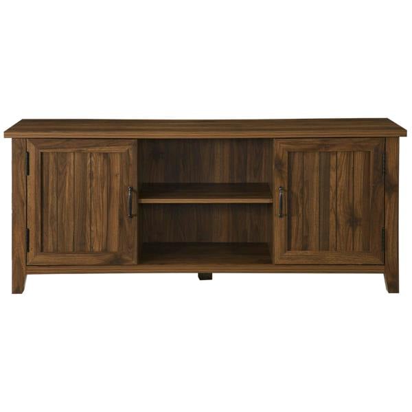 Centurion Supports RANCH Walnut Dual Compartment Storage 6-Shelf up to 65" Flat Screen TV Cabinet