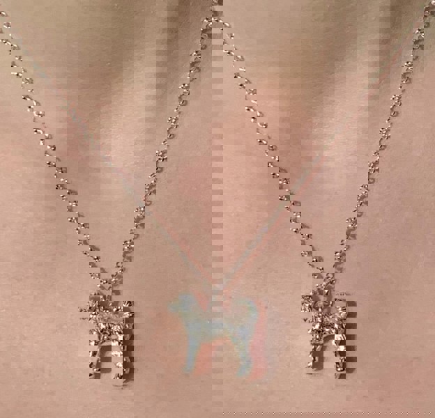 Labradoodle Silver Necklace - Personalised - MYLEE London