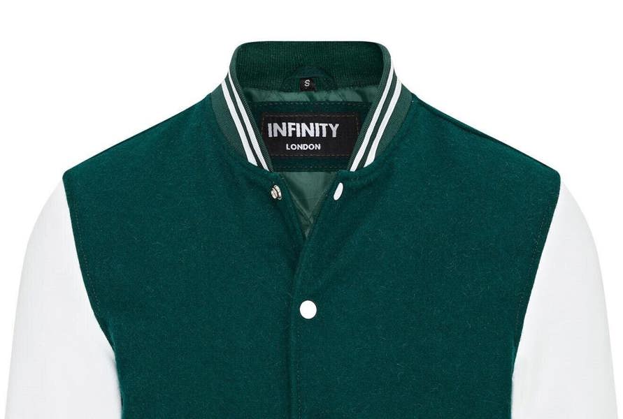 Infinity Leather Letterman Baseball Wool Leather Varsity Bomber Jacket - Genoa