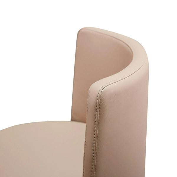 Furniture Edit Loosha Cafe Au Lait Performance Vegan Leather and Rose Gold Adjustable Bar Stool