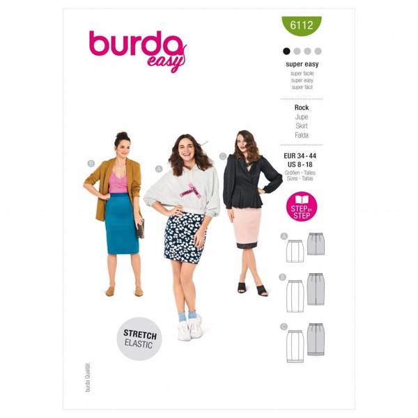 Burda Sewing Pattern 6112 Skirts For Women, 34 to 44 - Easy