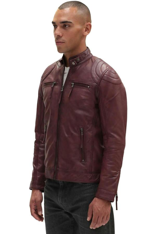 Infinity Leather Mens Moto Leather Biker Jacket-Taiwan