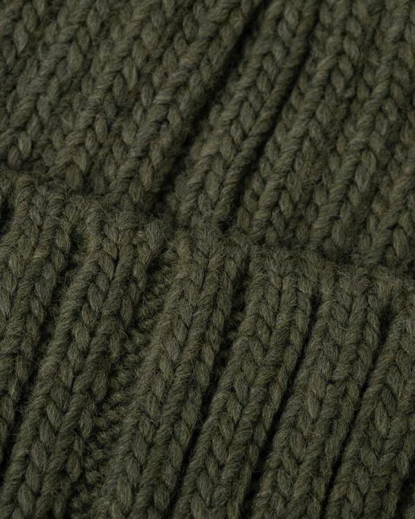 texture detail of Napapijri Fea 2 Bobble Hat in Olive Night G1F
