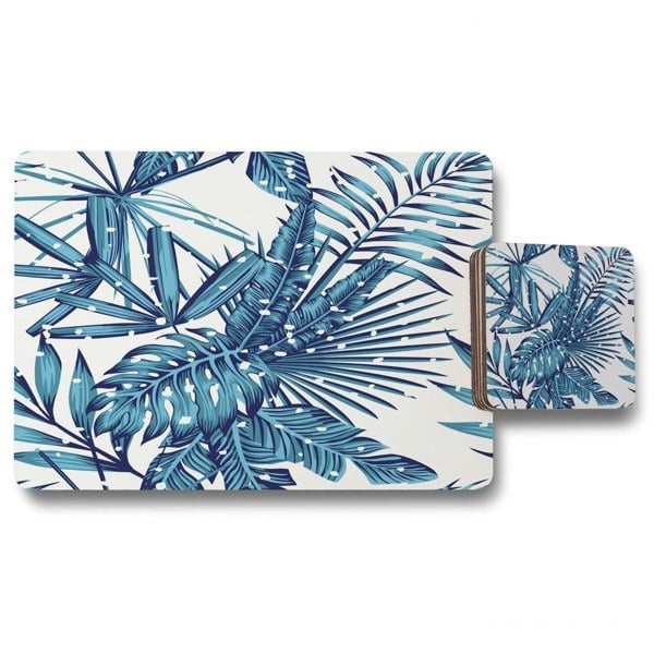 New Product Snow tropical leaves (Placemat & Coaster Set)  - Andrew Lee Home and Living