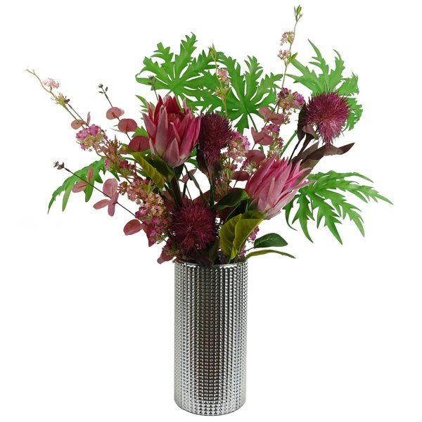 Leaf Pack of 6 x 100cm Pink Blossom Spray Stem