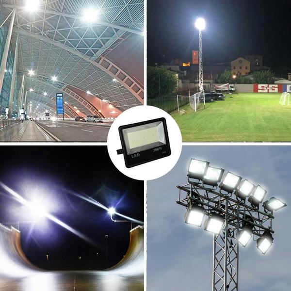 ENER-J 300W Outdoor LED Floodlight, 1500W Halogen Equivalent, IP66 Waterproof, 30,000 Lumens, 6000K Super Bright Security Light for Garage & Garden