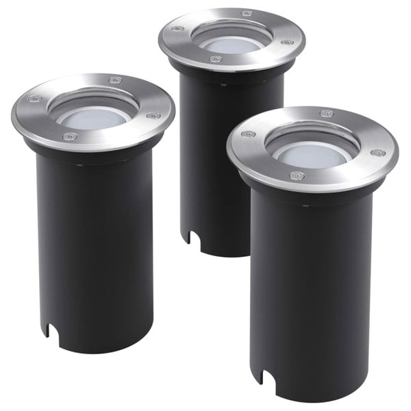 Berkfield Outdoor LED Ground Lights 3 pcs Round
