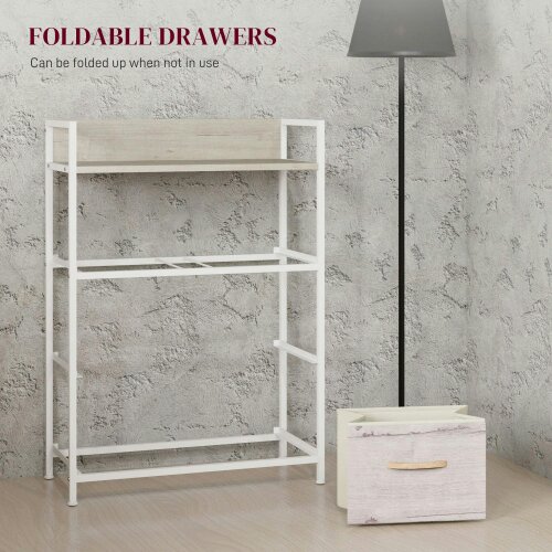 Wyld Haus Palike Grey and White Wood Effect 4 Drawer Storage Chest