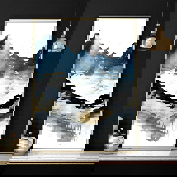 Blue Living Room Wall Art | Set of 3 wall art prints