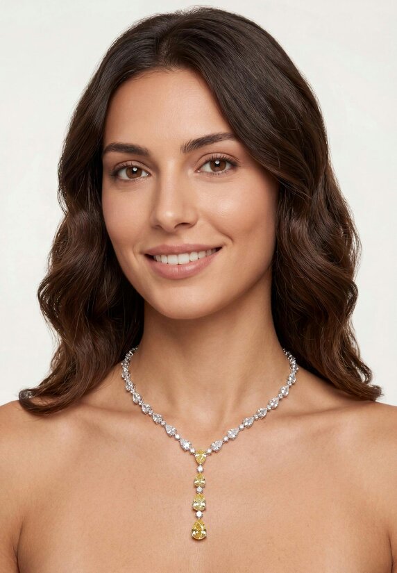 Latelita Elizabeth Statement Necklace Yellow Topaz Silver