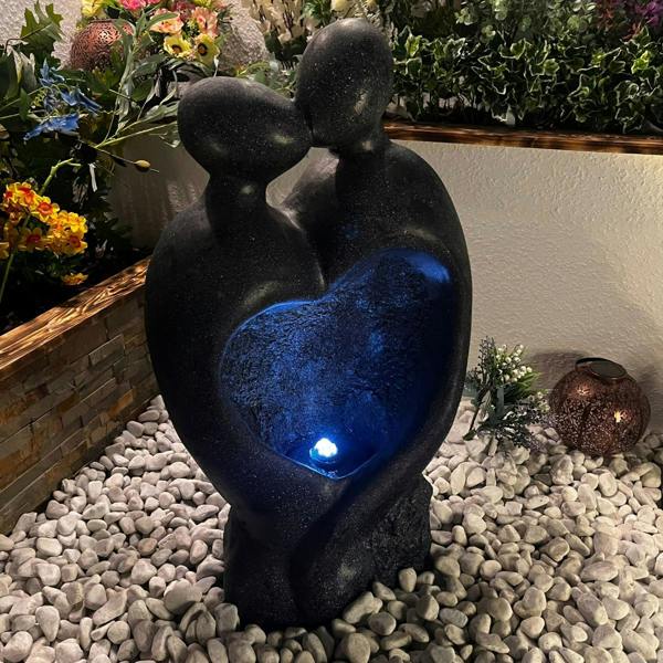 Tranquillity Water Features Heart Couple Contemporary Solar Water Feature