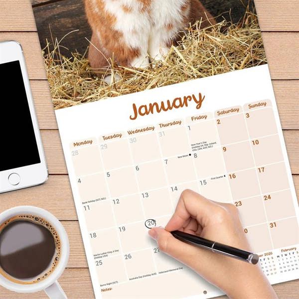 Lop-Eared Rabbits Calendar 2027, Wall Calendars, Month To View, Animals, Gift